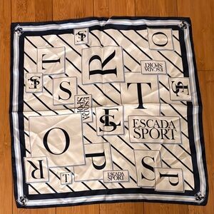 Escada Sport Geometric Silk Scarf 17”x 17”